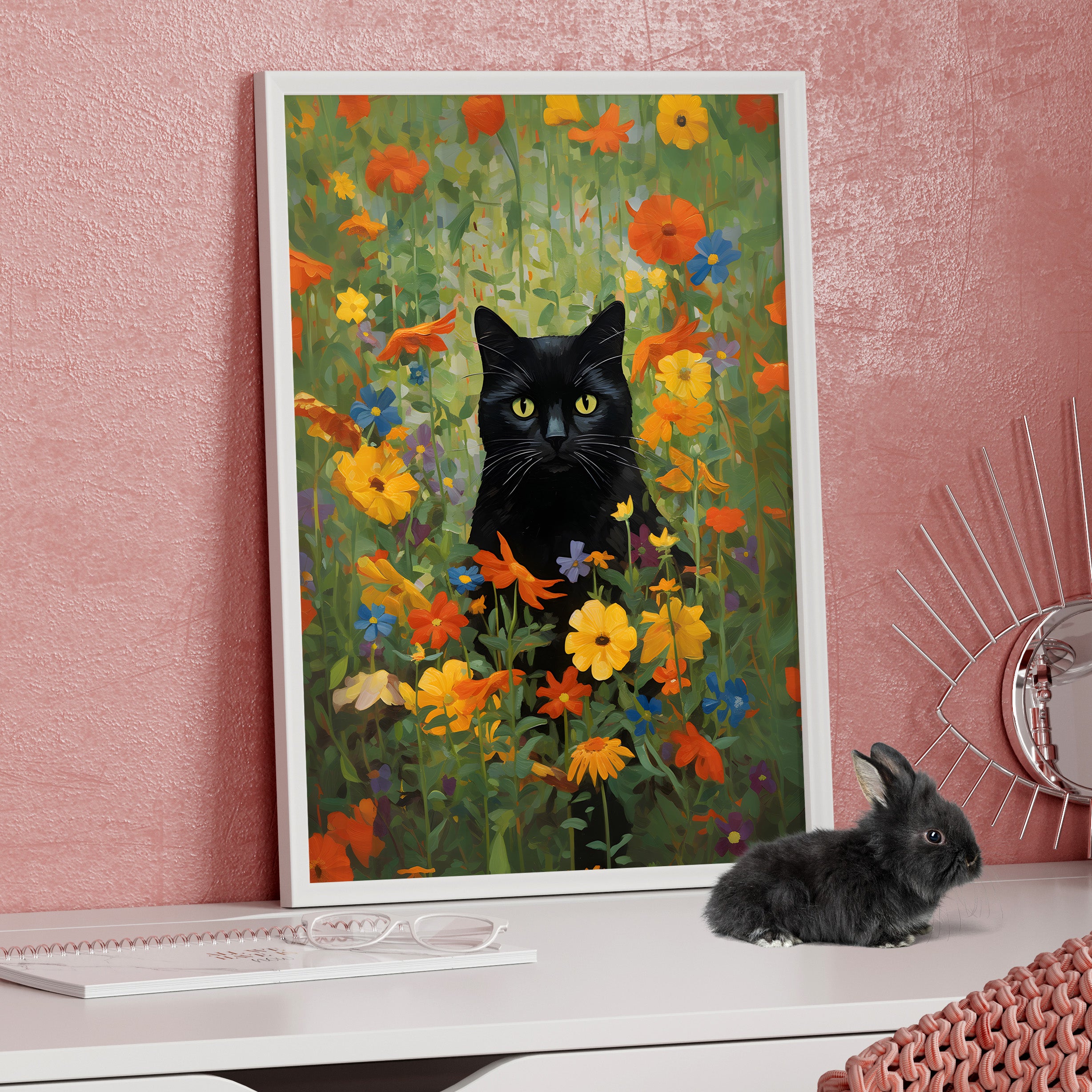 Framed Paper Print - Midnight Whiskers in Bloom