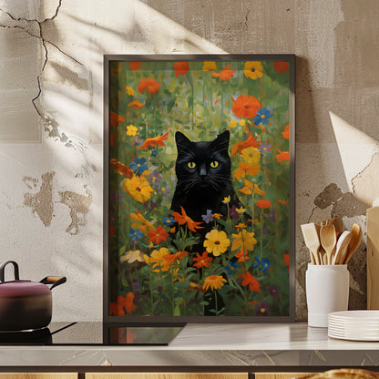 Framed Paper Print - Midnight Whiskers in Bloom