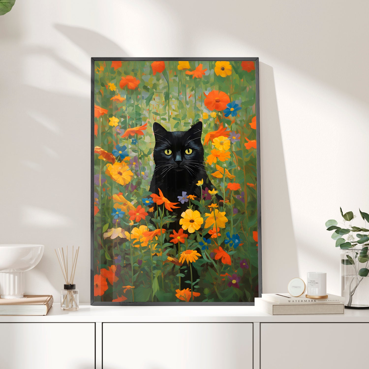 Framed Paper Print - Midnight Whiskers in Bloom