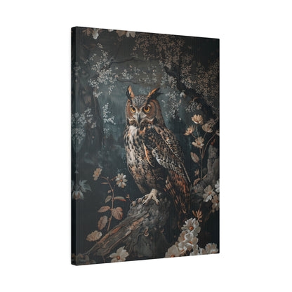 .75" Matte Canvas - Midnight Watchful Owl