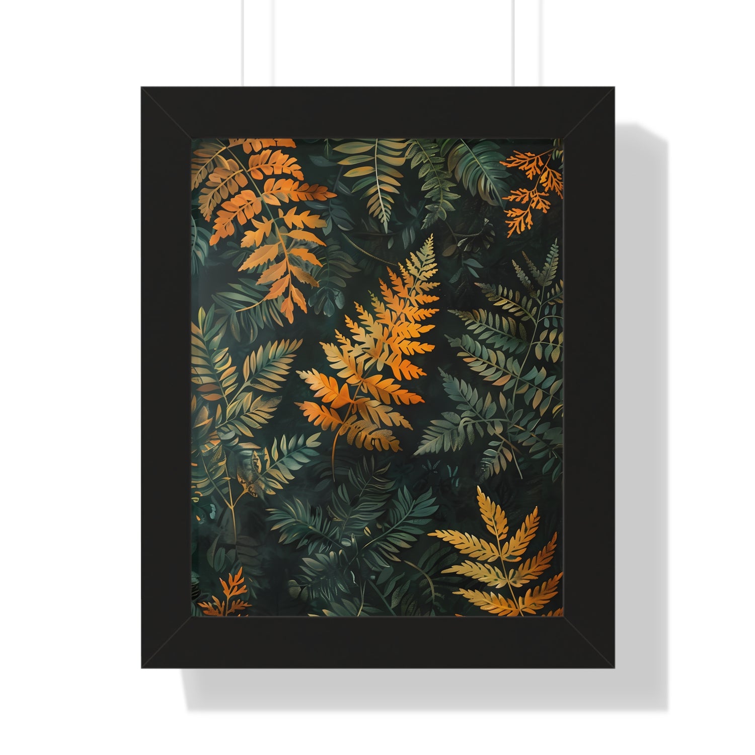 Framed Paper Print - Golden Fern Elegance