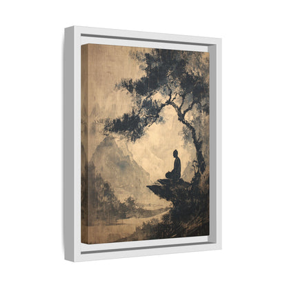 Framed Canvas - Mountain Tree Zen Silence