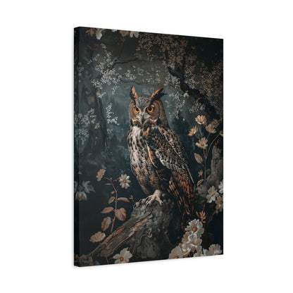 1.25" Matte Canvas - Midnight Watchful Owl