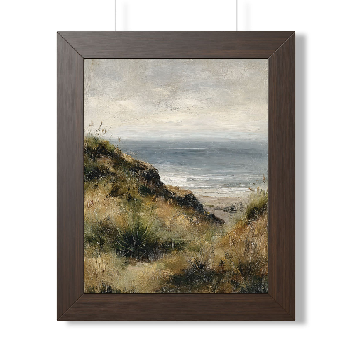 Framed Paper Print - Misty Coastal Seascape