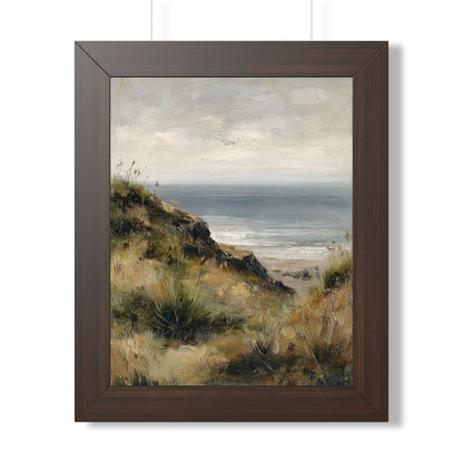 Framed Paper Print - Misty Coastal Seascape