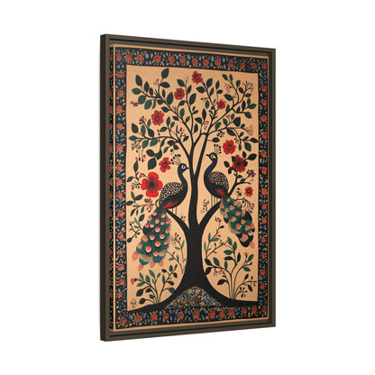 Framed Canvas - Lovers Under Blooming Canopy