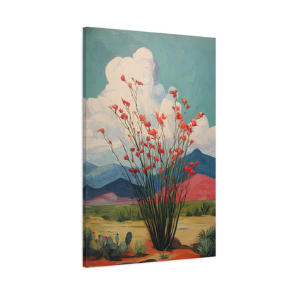 1.25" Matte Canvas - Ocotillo Cactus Desert Bloom
