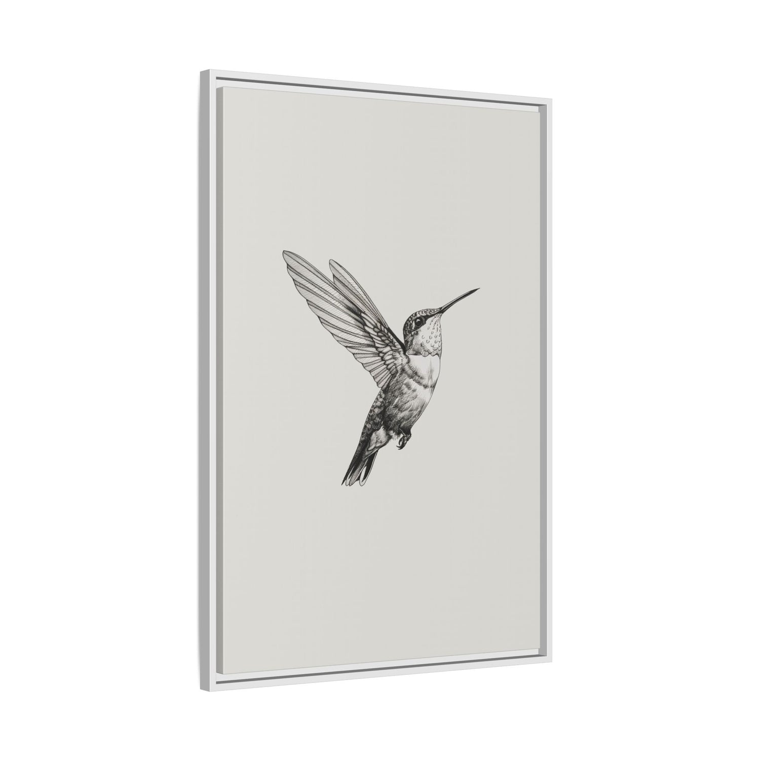 Framed Canvas - Flying Hummingbird Line Study