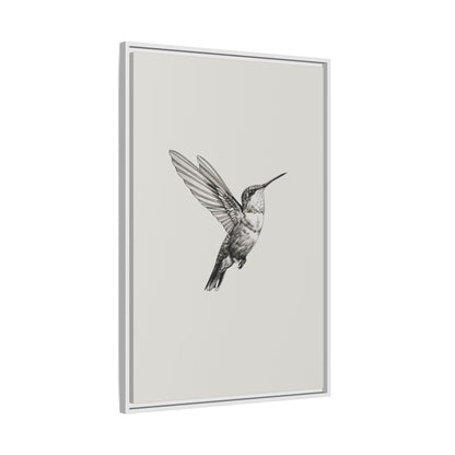 Framed Canvas - Flying Hummingbird Line Study