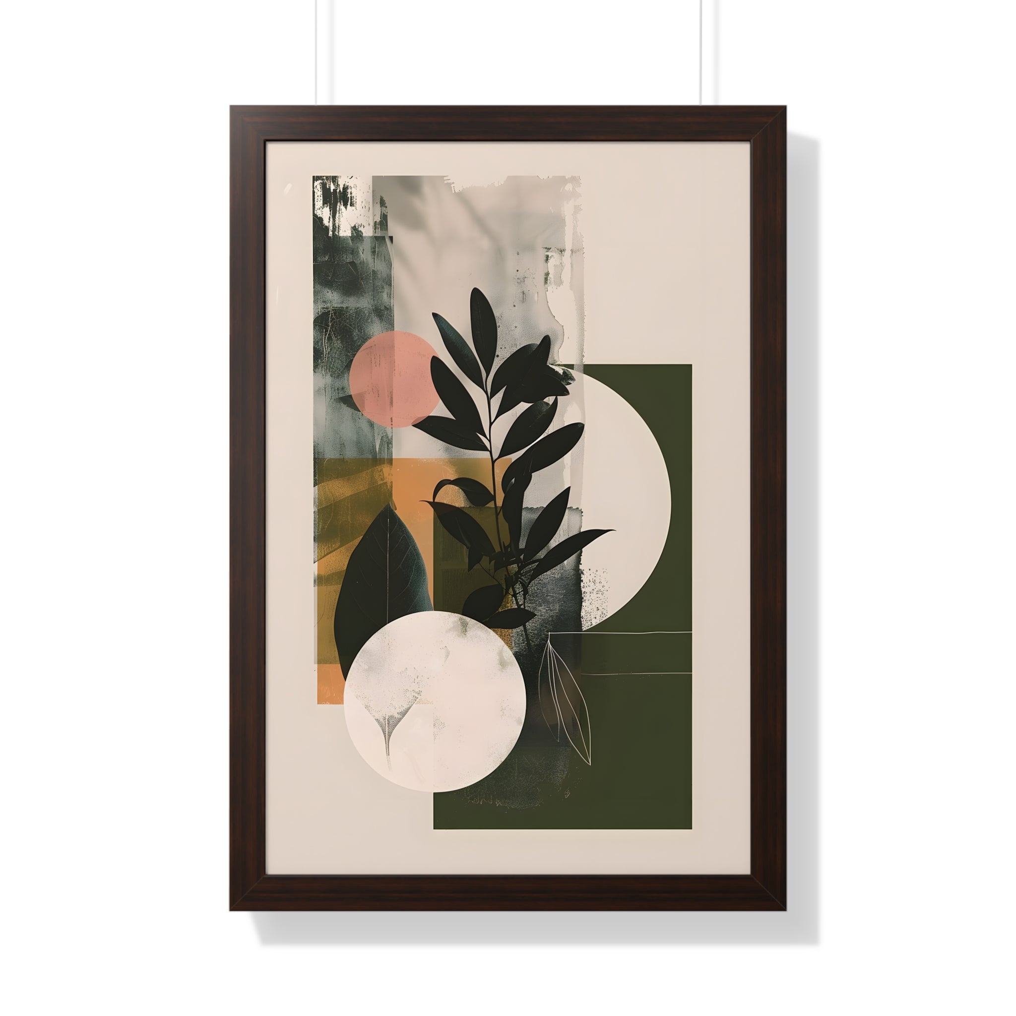 Framed Paper Print - Earthy Geometric Botanicals