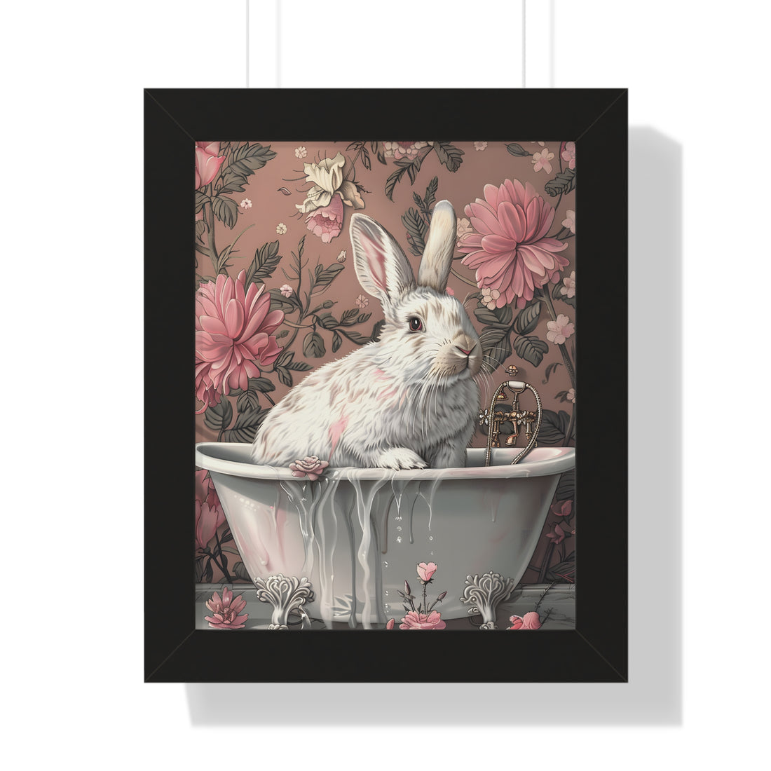 Framed Paper Print - Bathing Bunny Bloom