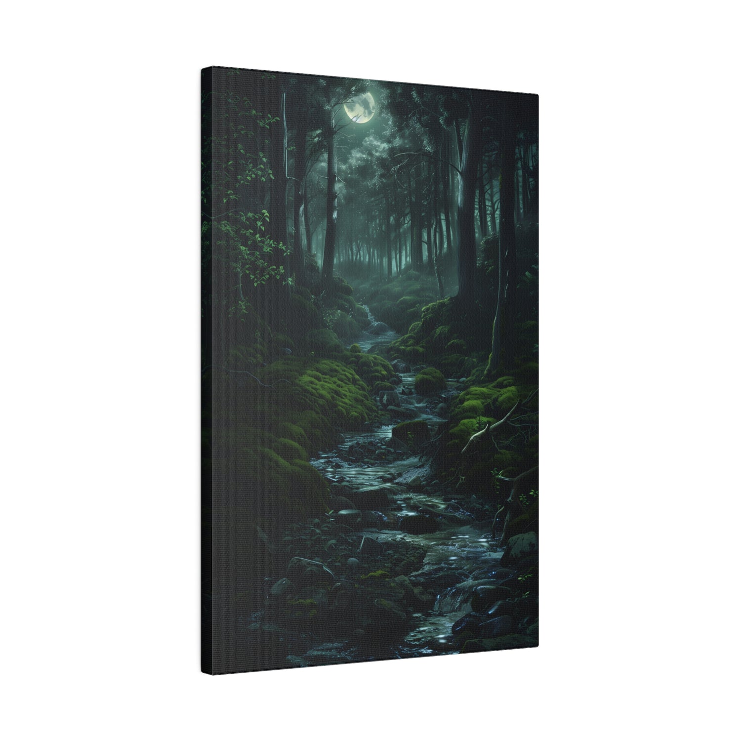.75" Matte Canvas - Moonlit Forest Stream
