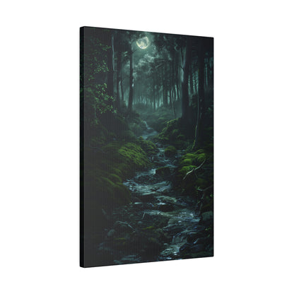 .75" Matte Canvas - Moonlit Forest Stream