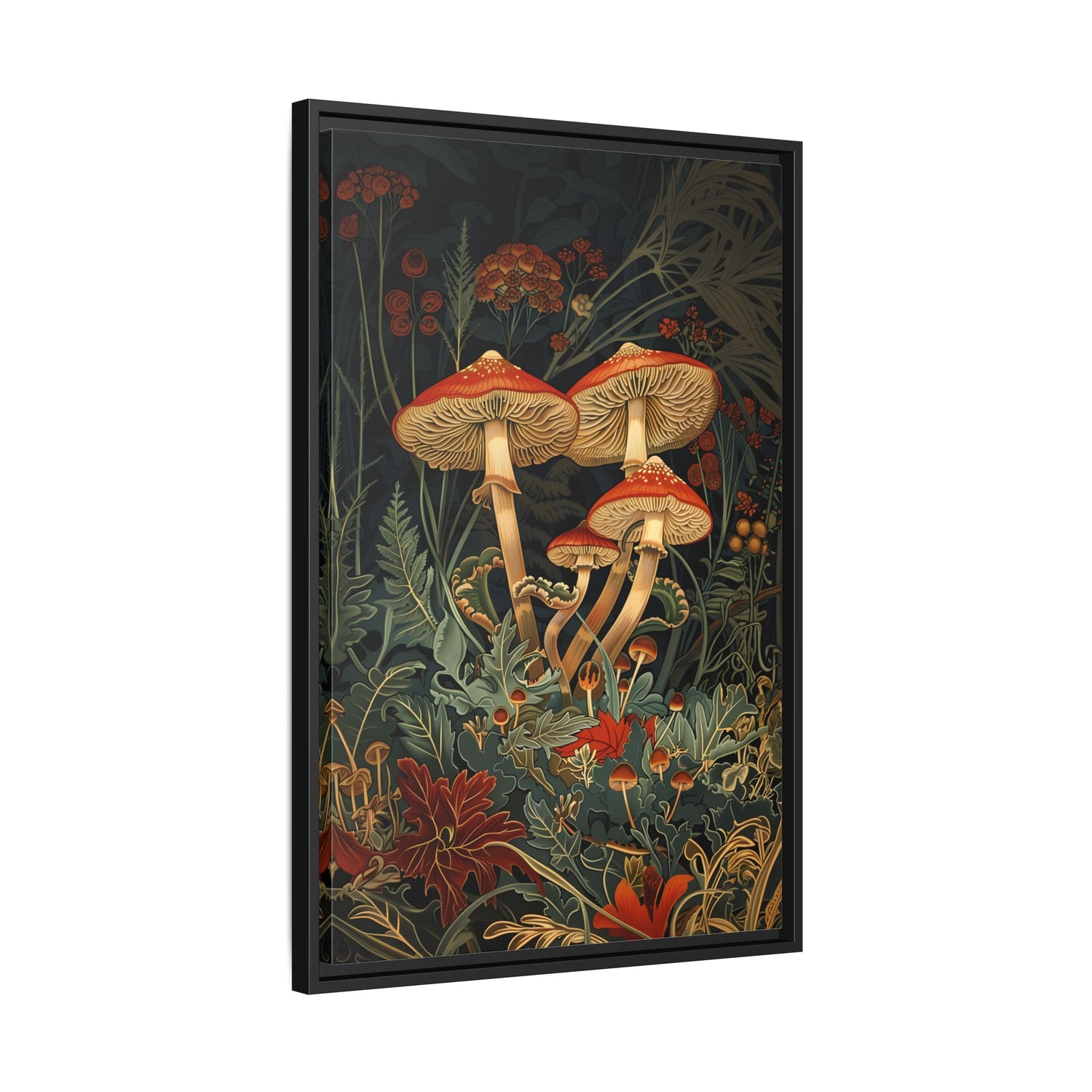 Framed Canvas - Elegant Mushroom Reverie