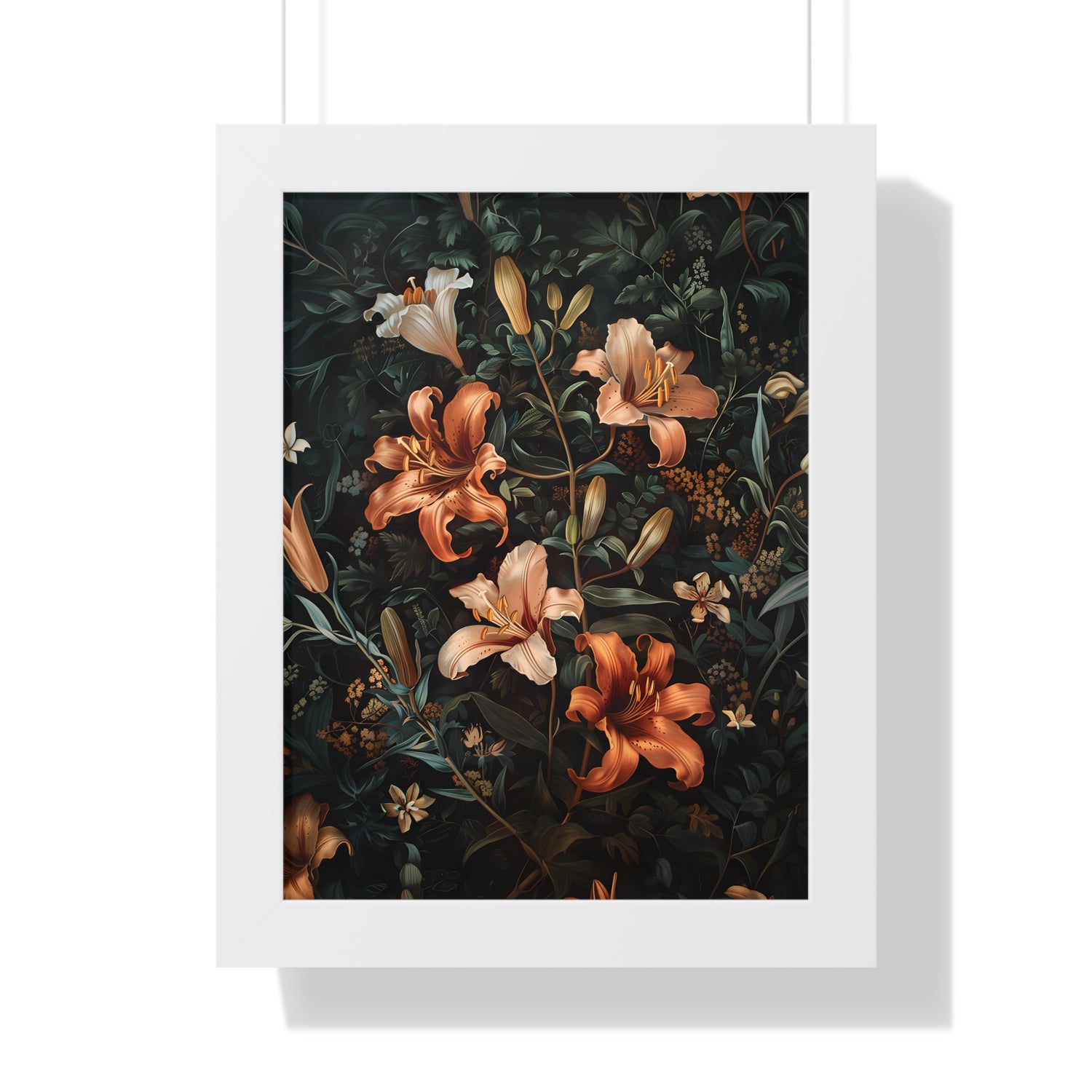 Framed Paper Print - Elegant Blooming Lilies