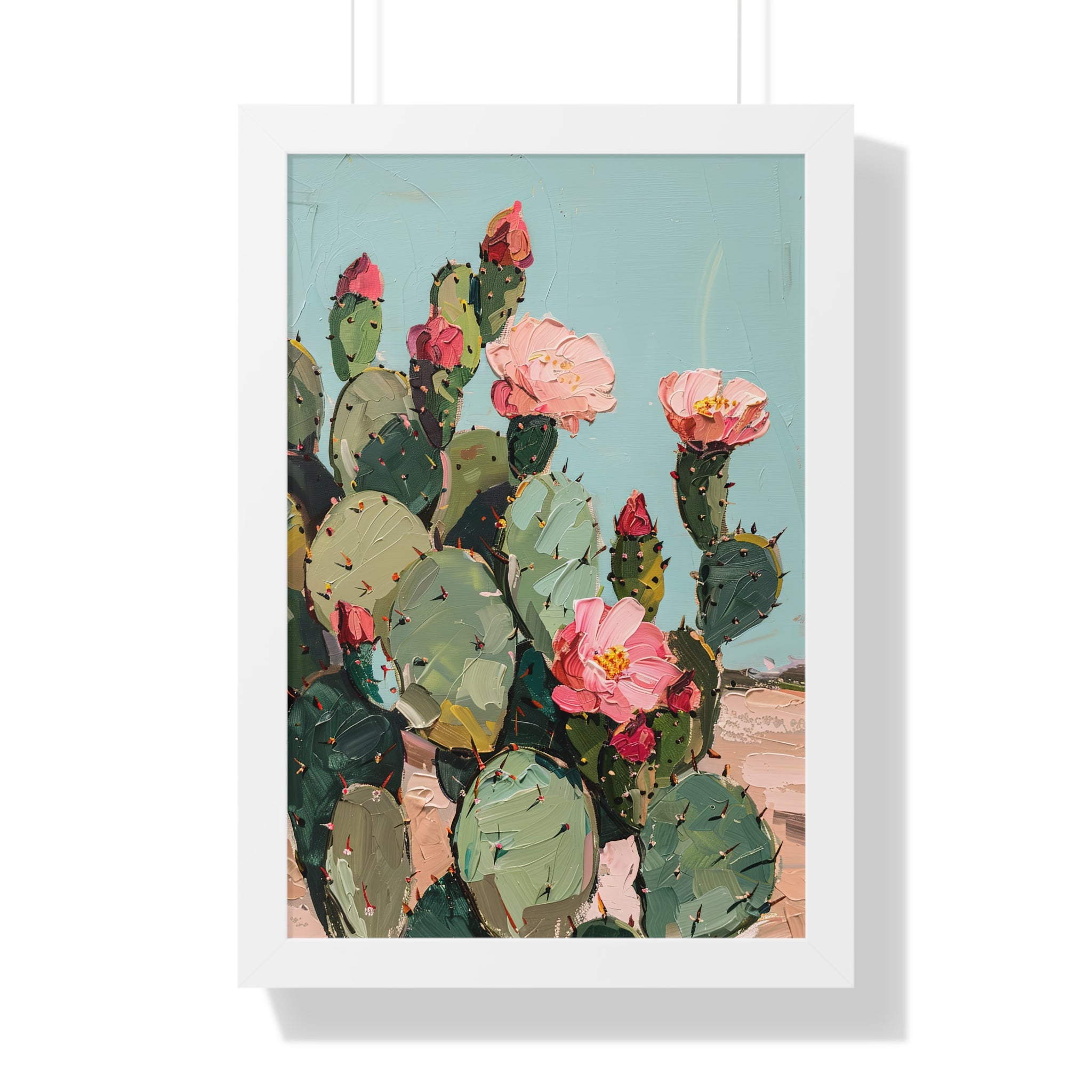Framed Paper Print - Arizona Blooming Cactus Color