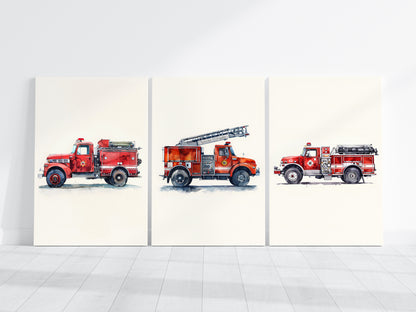 .75&quot; Matte Canvas - Classic Pumper Firetruck