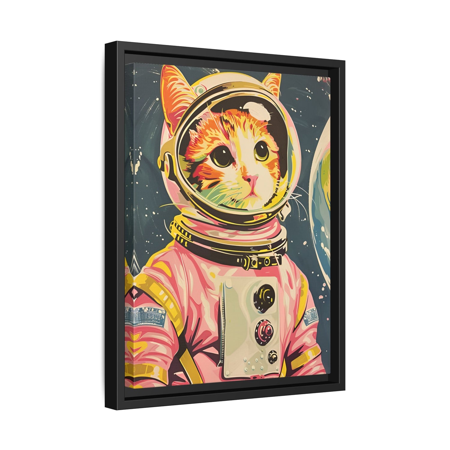 Framed Canvas - Catstronaut Pink Mission