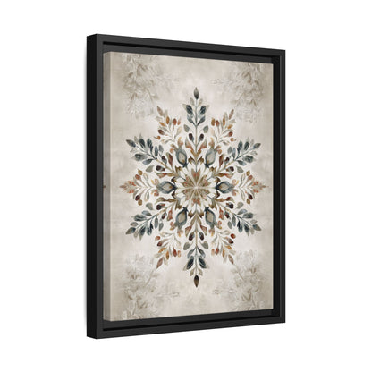 Framed Canvas - Nordic Botanical Snowflake