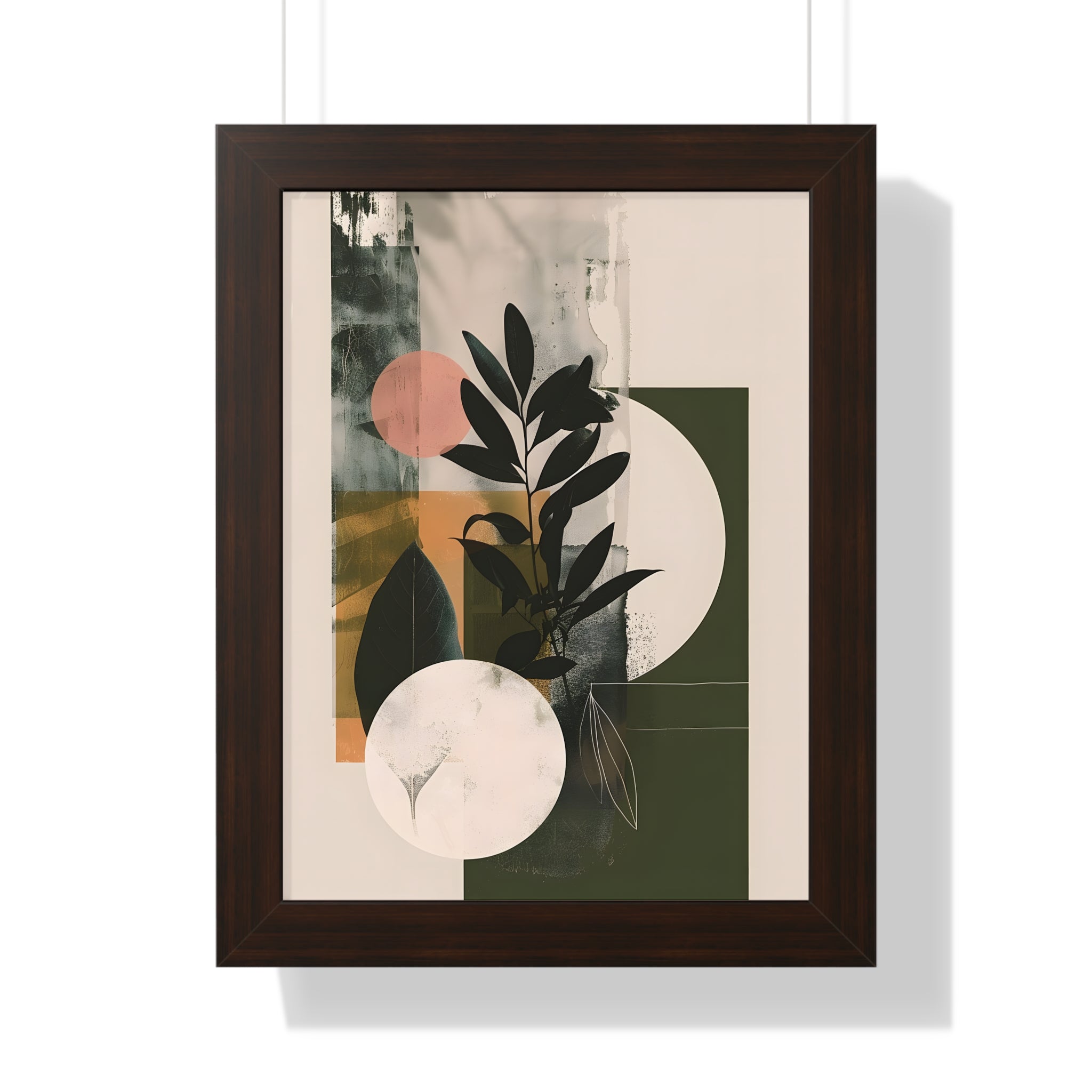 Framed Paper Print - Earthy Geometric Botanicals