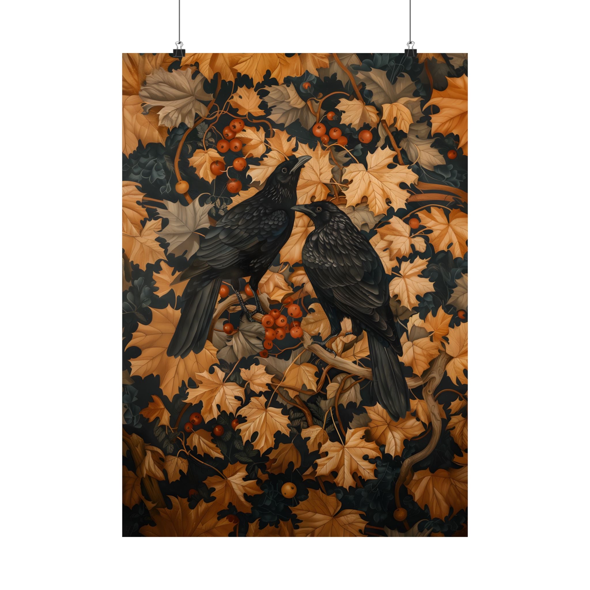 Autumn Rooks in Golden Leaves