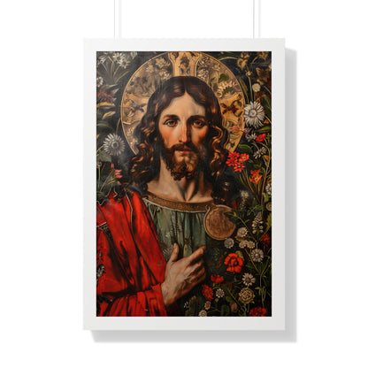 Framed Paper Print - Sacred Floral Savior