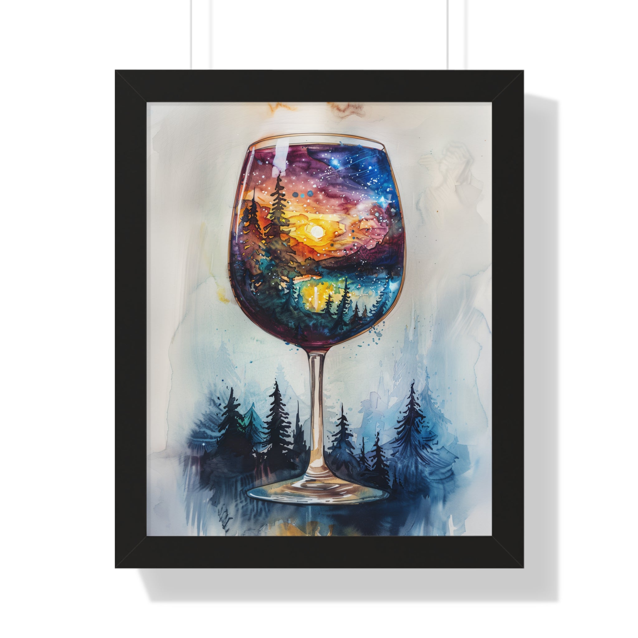 Framed Paper Print - Galaxy Within the Wine Glass