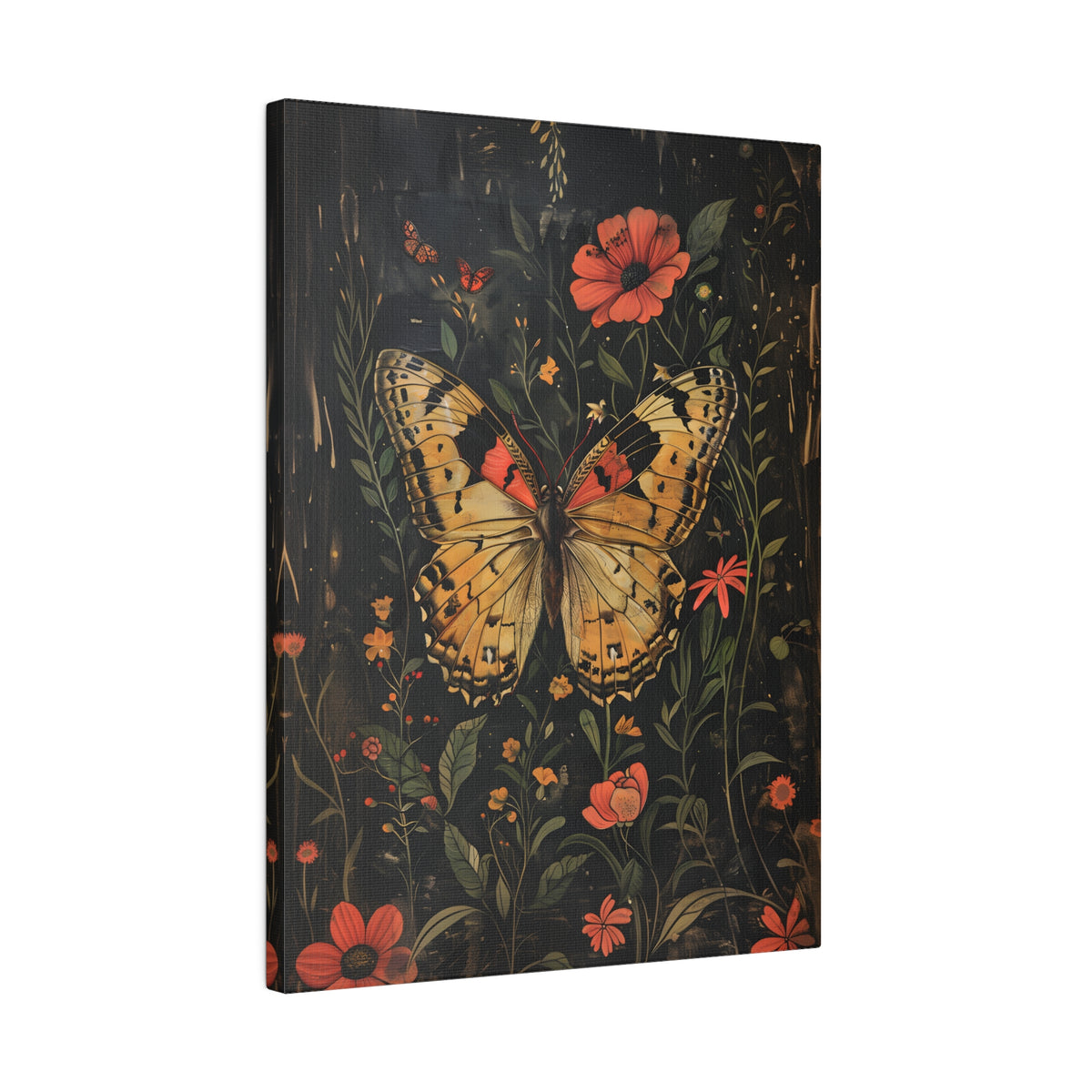 .75" Matte Canvas - Nocturnal Butterfly Garden