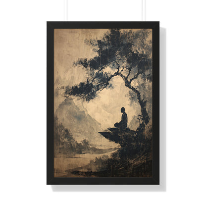 Framed Paper Print - Mountain Tree Zen Silence