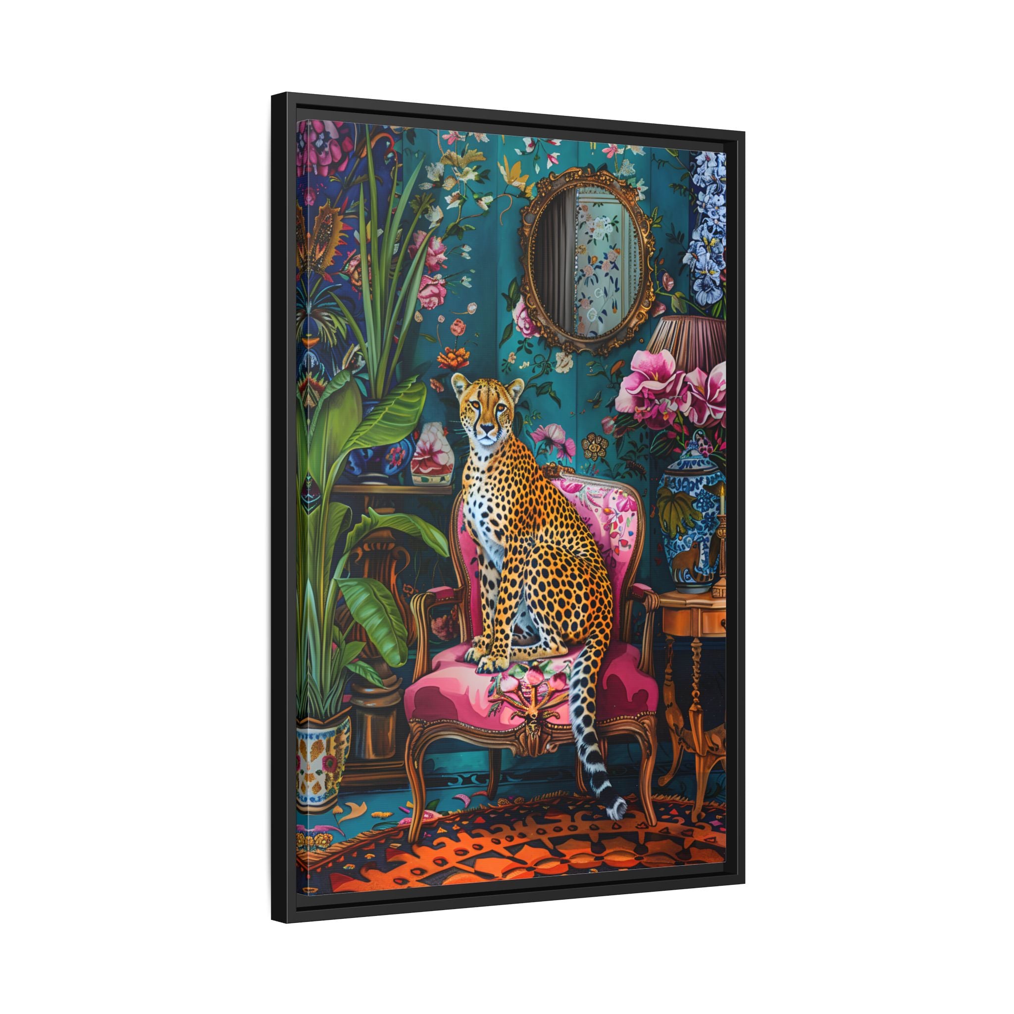 Framed Canvas - Regal Cheetah Reverie