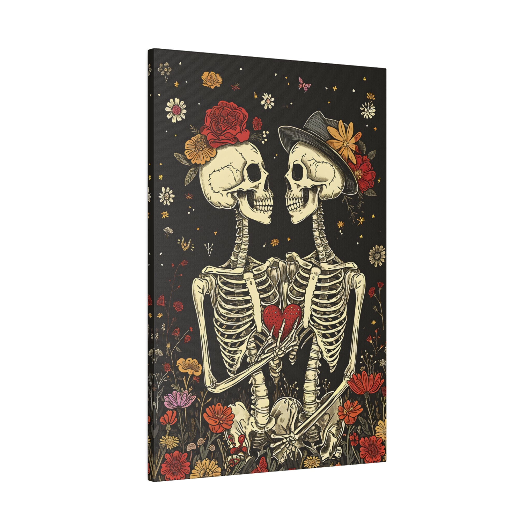 .75&quot; Matte Canvas - Eternal Love Skeletons