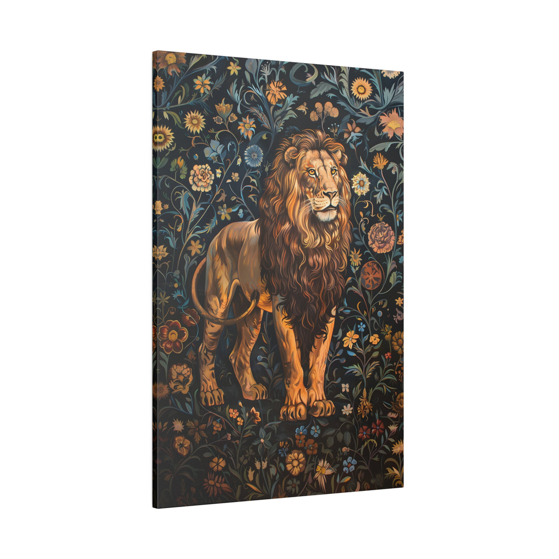 .75&quot; Matte Canvas - Majestic Floral Lion