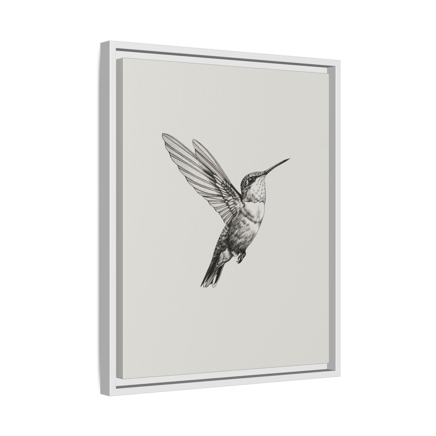 Framed Canvas - Flying Hummingbird Line Study