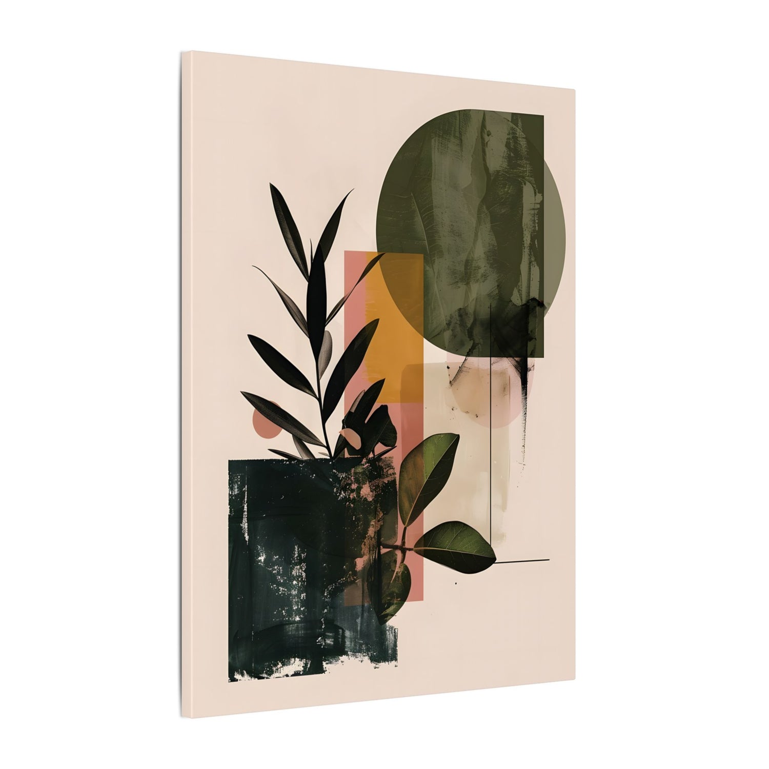 .75" Matte Canvas - Sage Geometry Botanicals