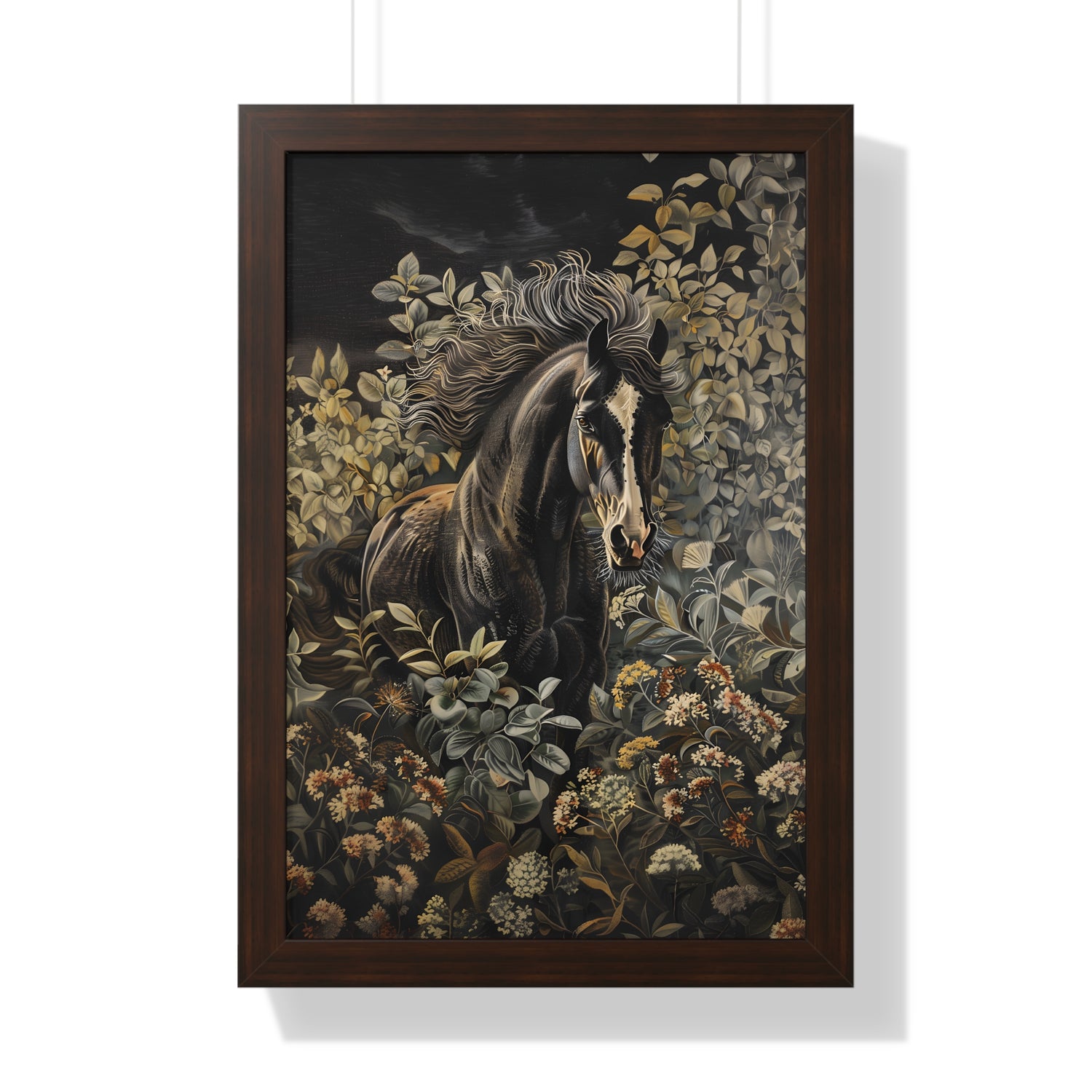 Framed Paper Print - Equine Elegance in Twilight Bloom