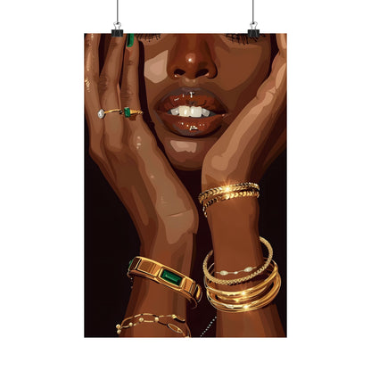 Golden Emerald Beauty Portrait