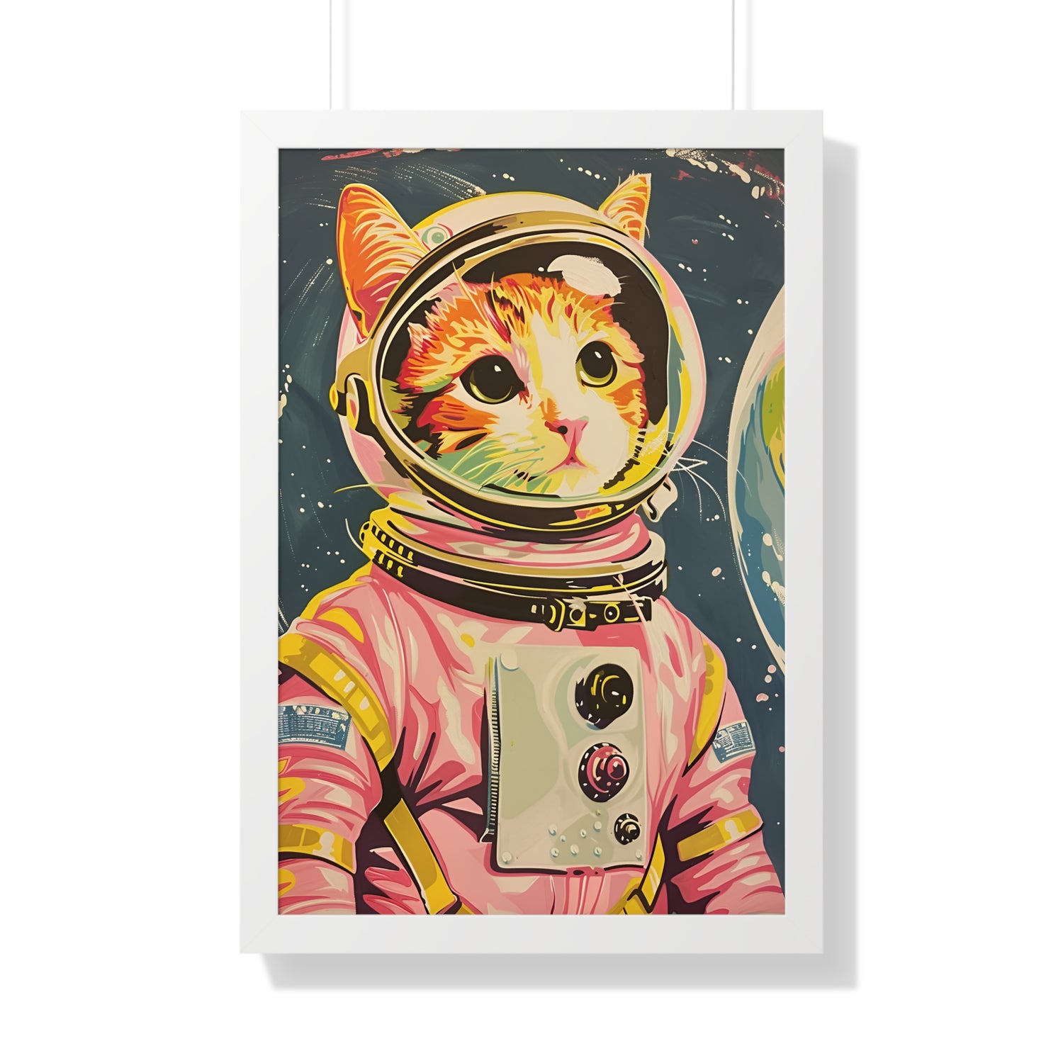 Framed Paper Print - Catstronaut Pink Mission