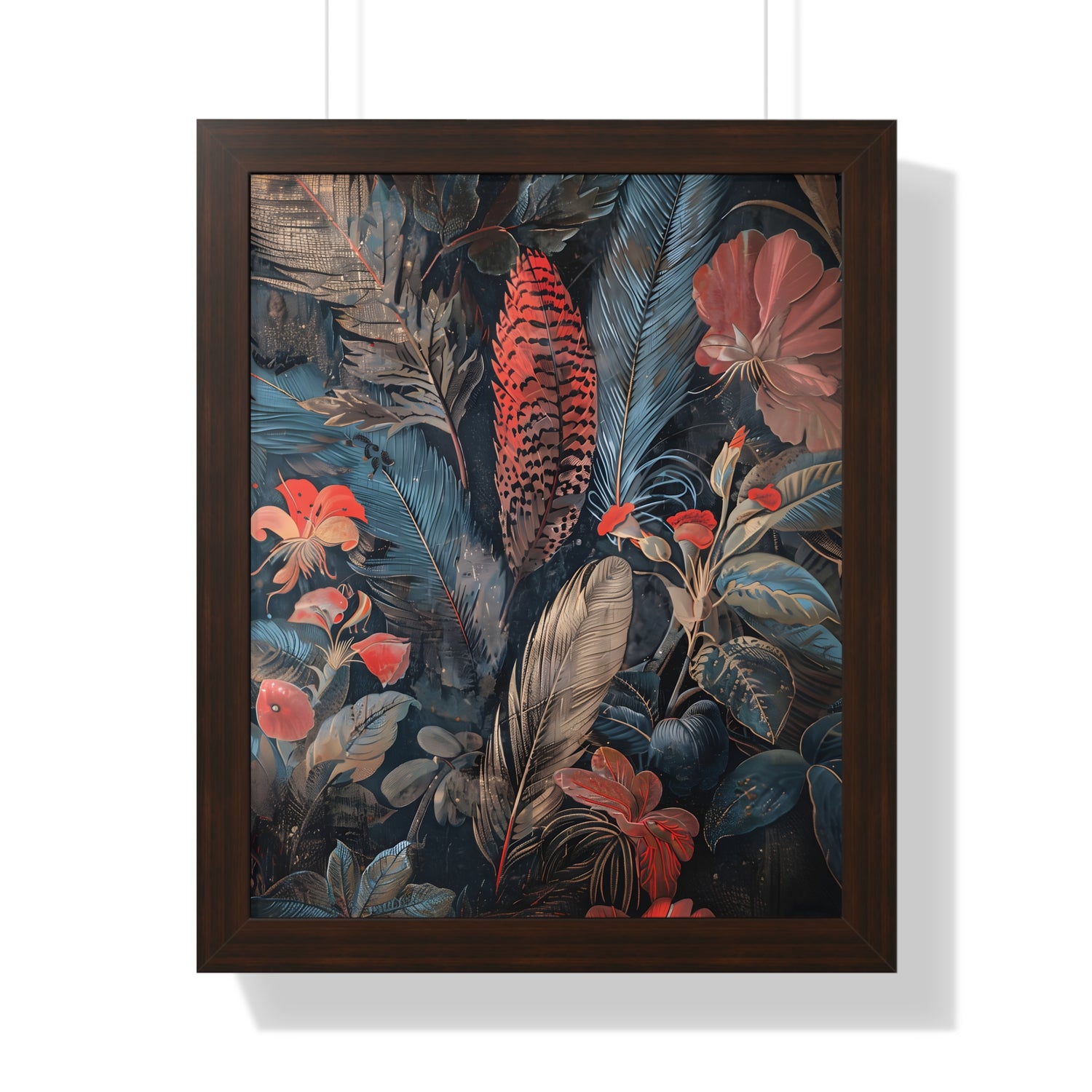 Framed Paper Print - Midnight Garden Reverie