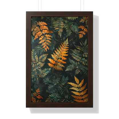 Framed Paper Print - Golden Fern Elegance