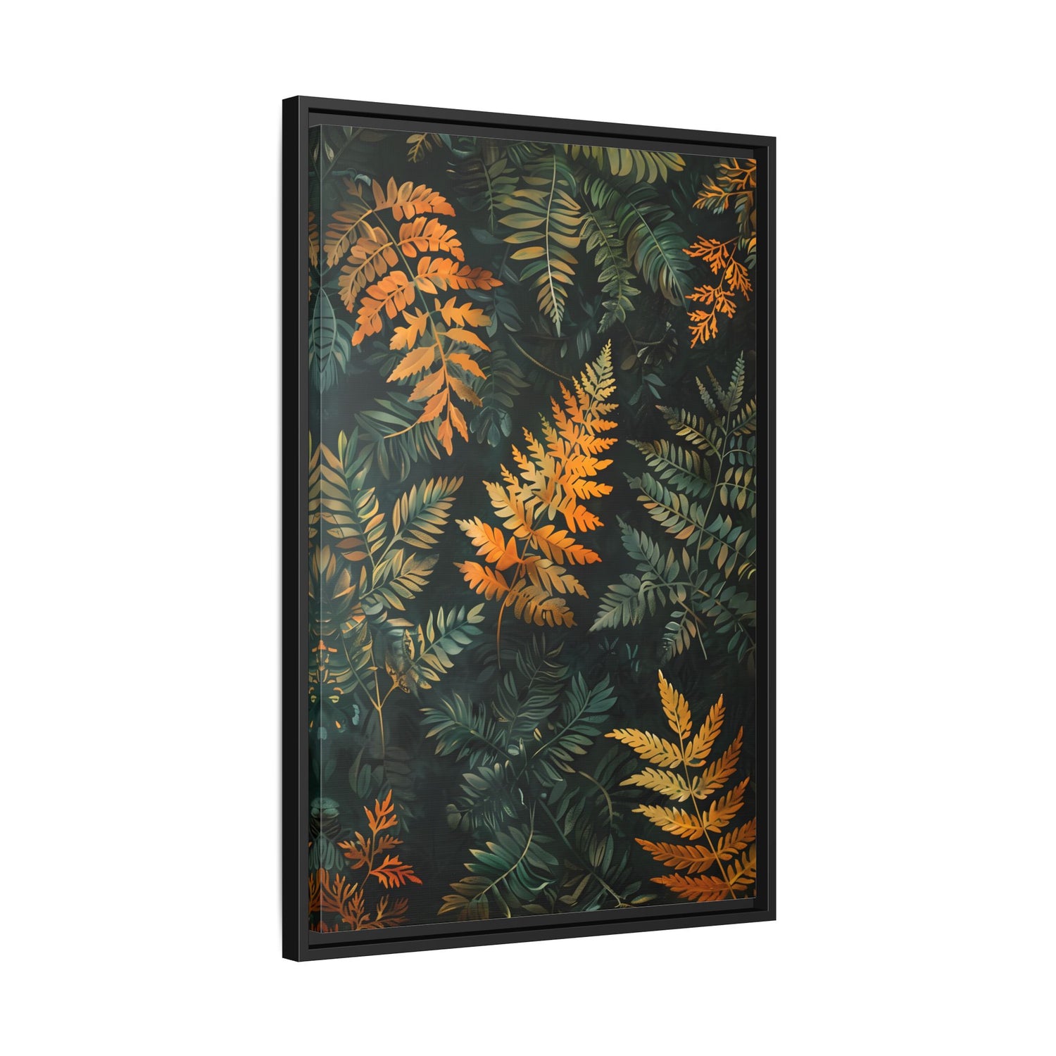 Framed Canvas - Golden Fern Elegance