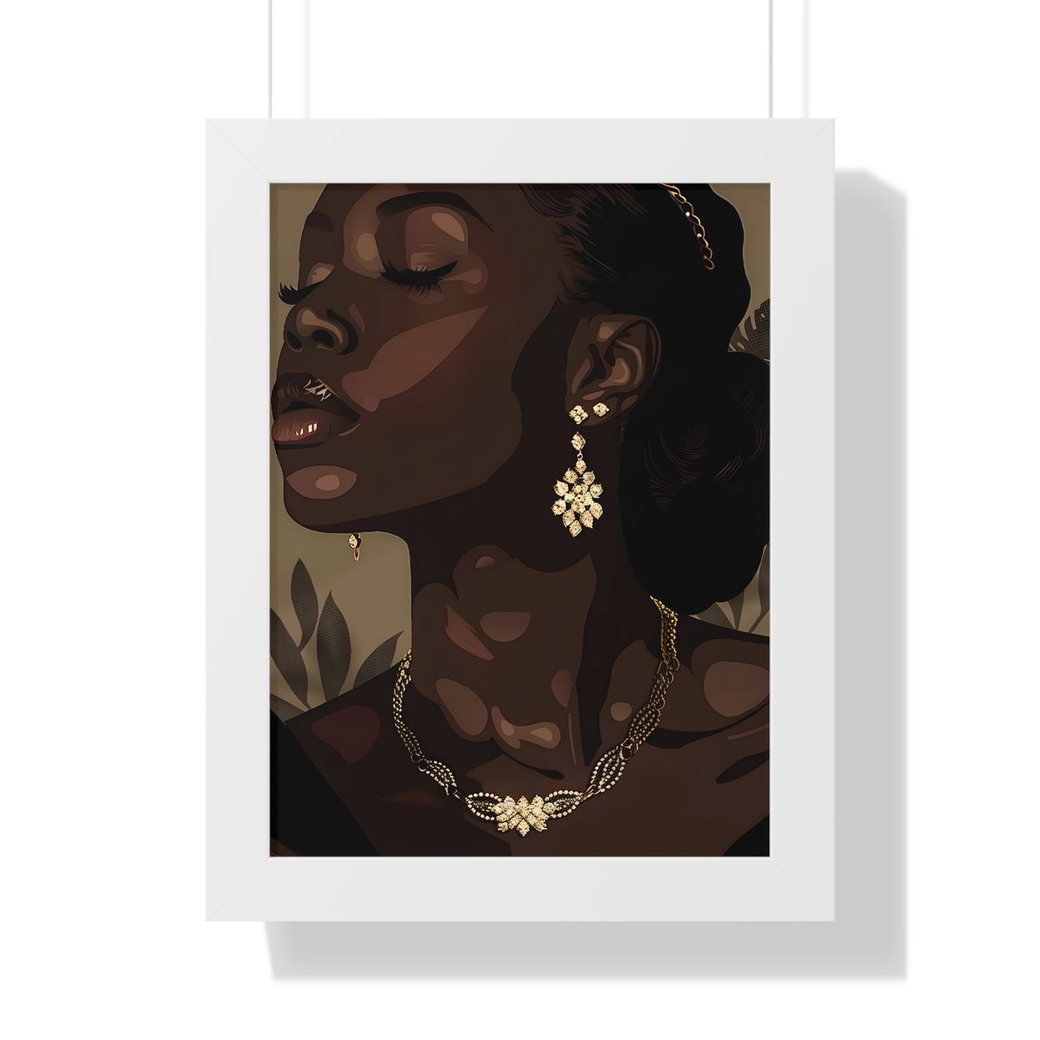 Framed Paper Print - Golden Melanin Muse