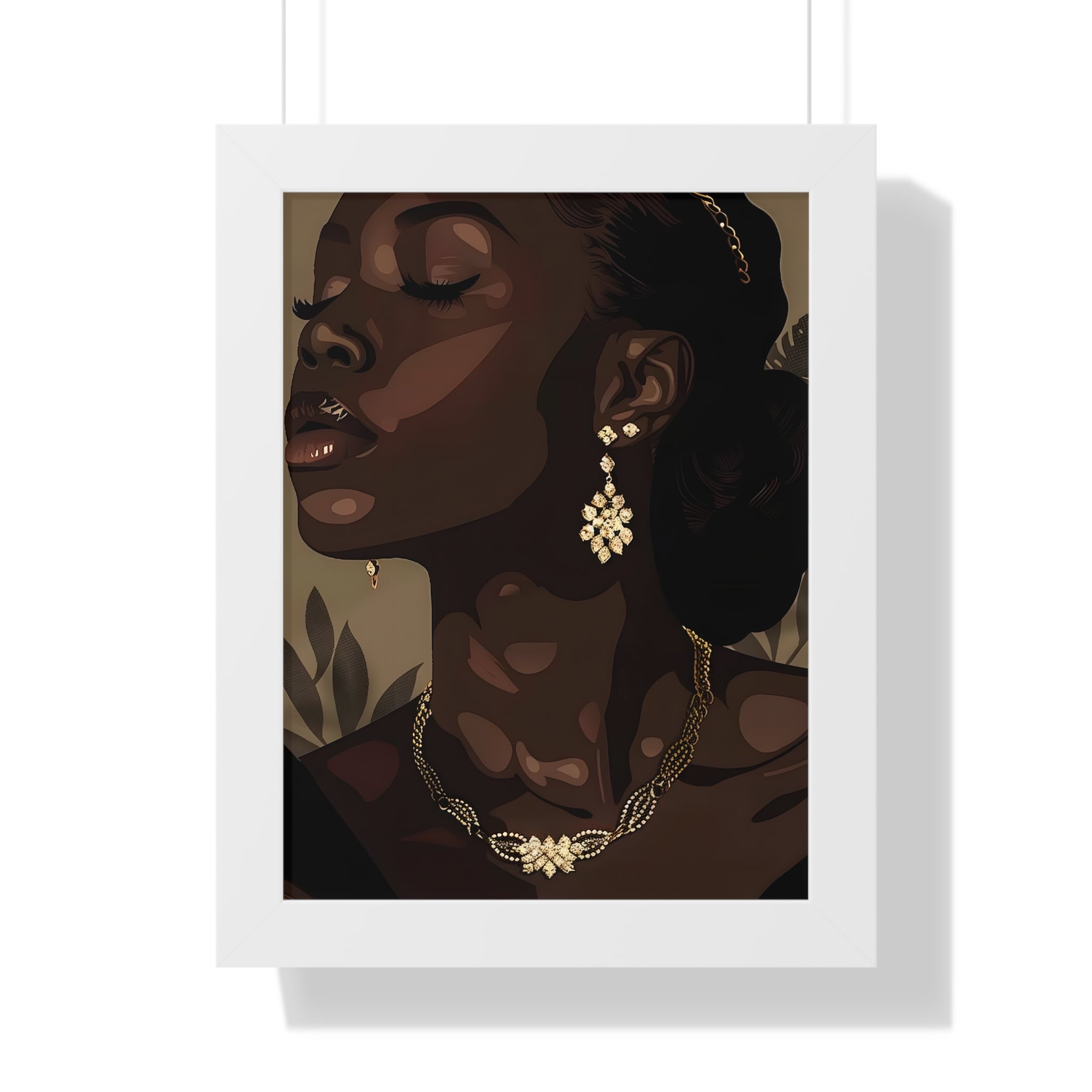 Framed Paper Print - Golden Melanin Muse