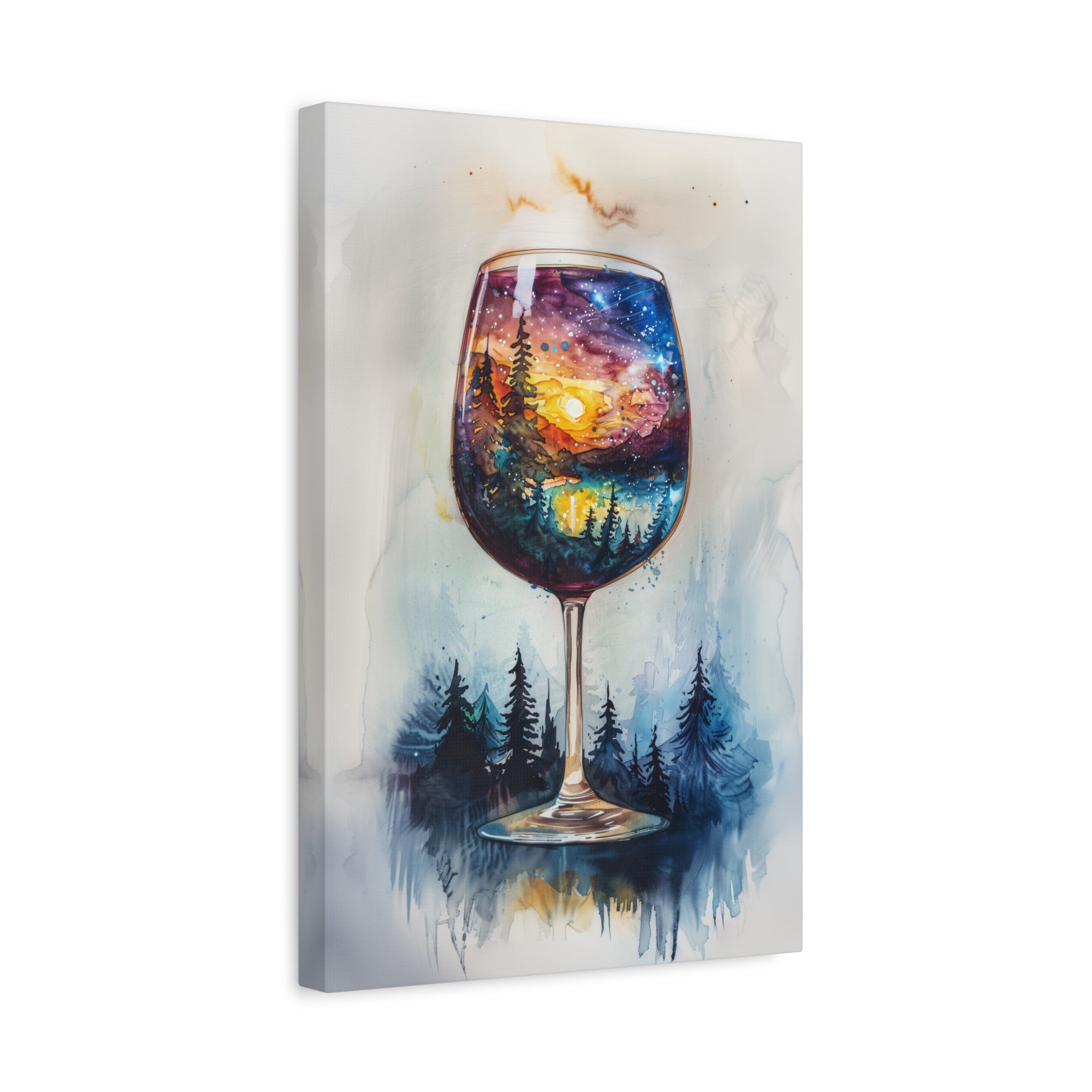 1.25" Matte Canvas - Galaxy Within the Wine Glass
