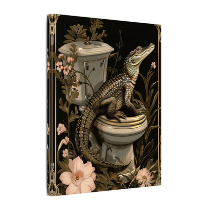 .75" Matte Canvas - Toilet Gator Floral Surprise