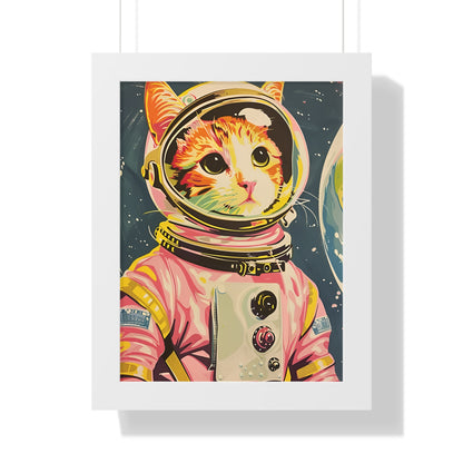 Framed Paper Print - Catstronaut Pink Mission