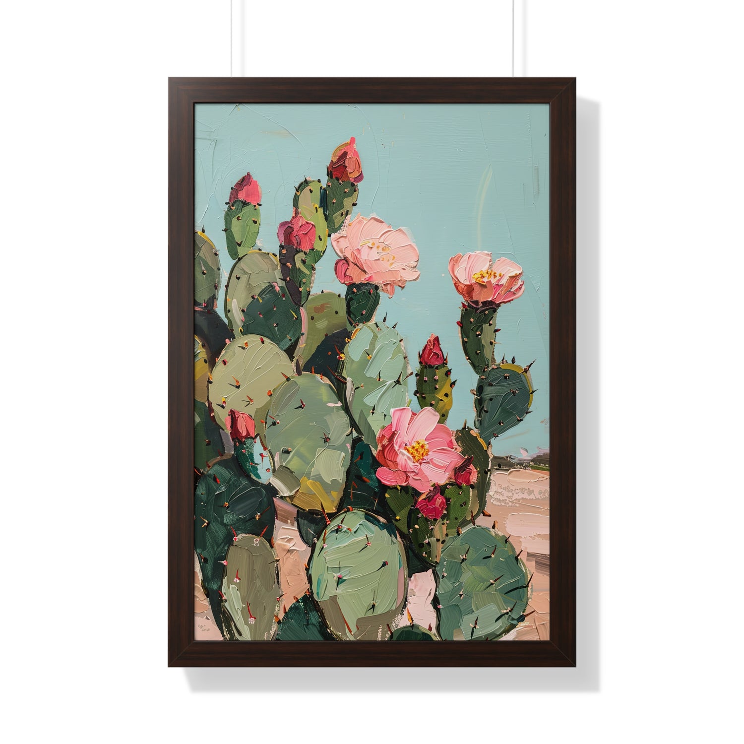 Framed Paper Print - Arizona Blooming Cactus Color
