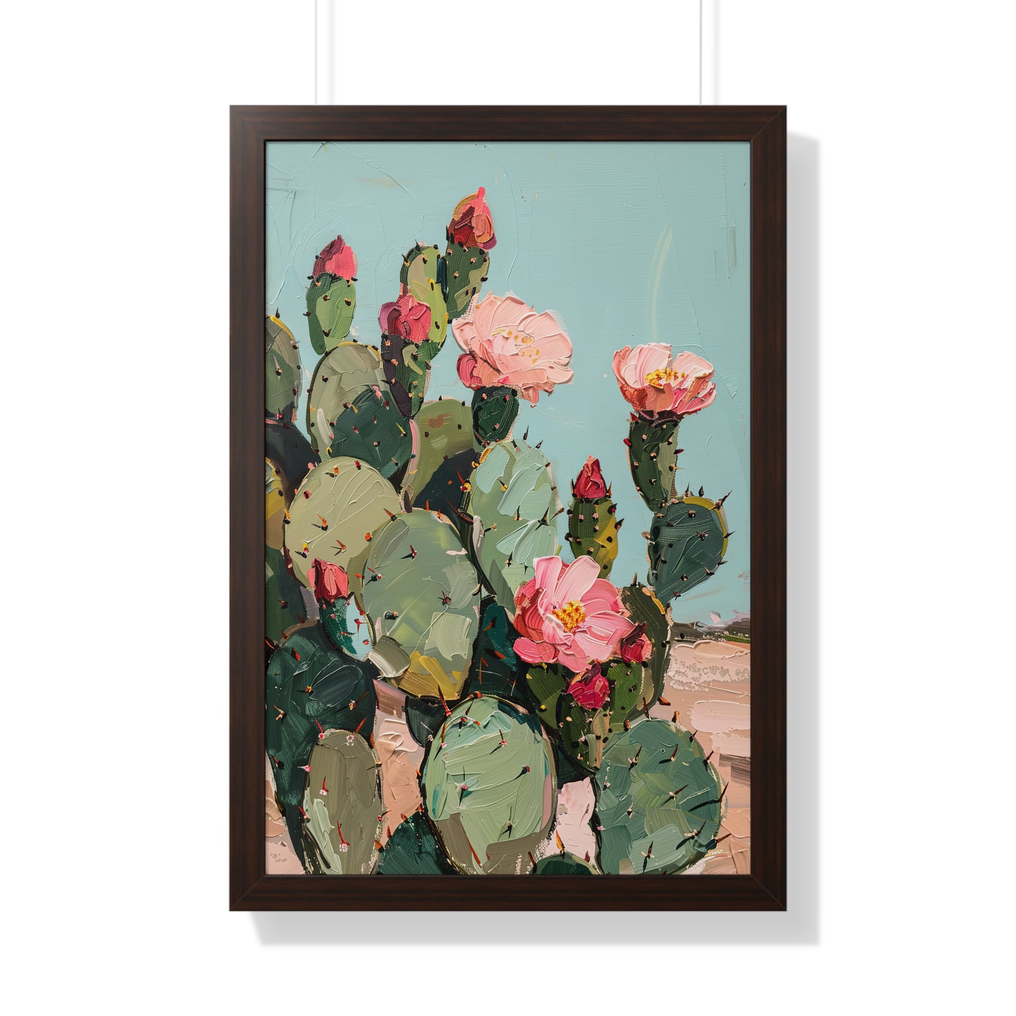 Framed Paper Print - Arizona Blooming Cactus Color