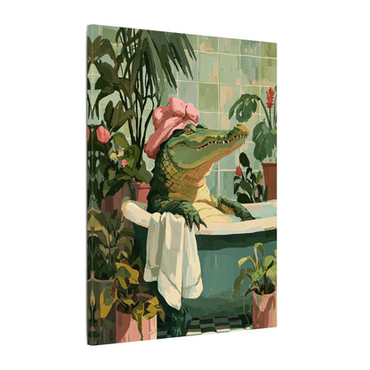 .75" Matte Canvas - Bathtub Alligator Spa Day