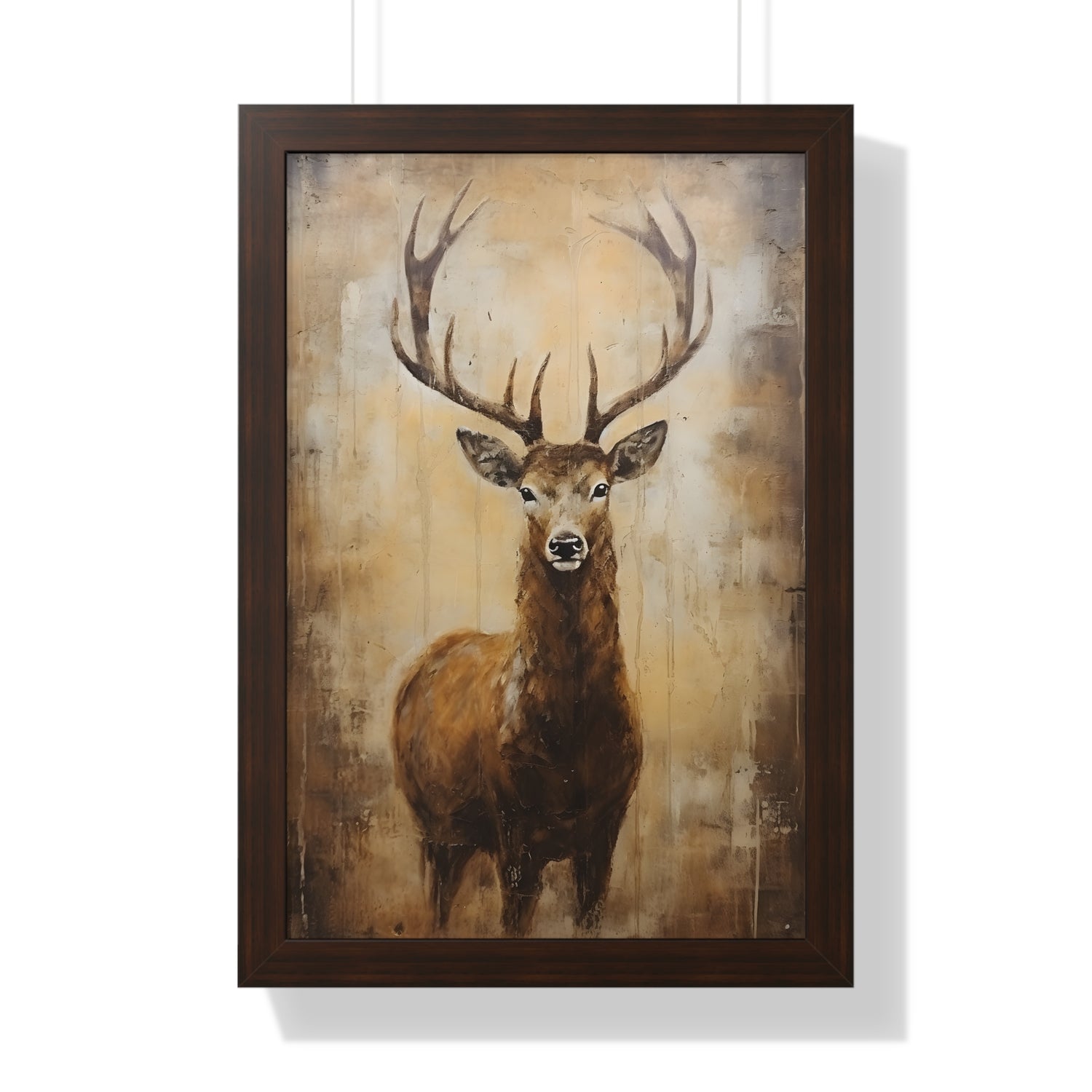 Framed Paper Print - Golden Stag Majesty