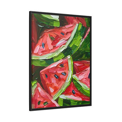 Framed Canvas - Juicy Watermelon Slices